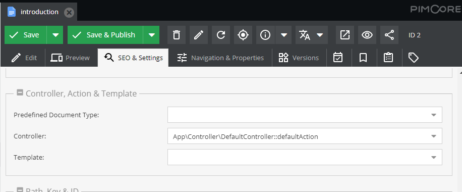 Настройки страницы