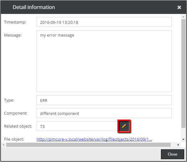 Всплывающее окно логгера приложения