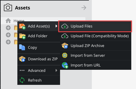Загрузка ассета