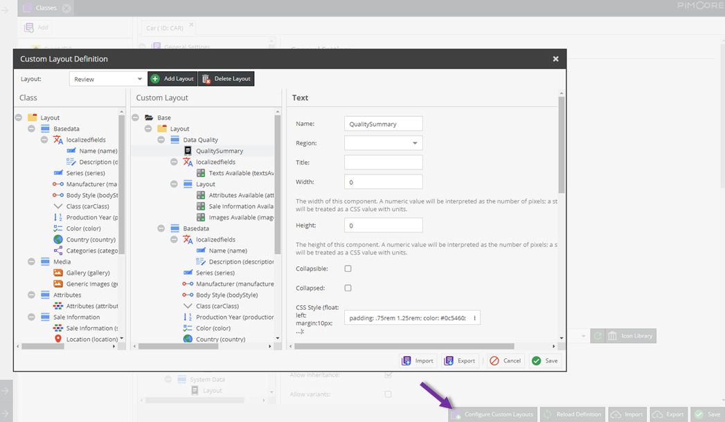 Пользовательские макеты