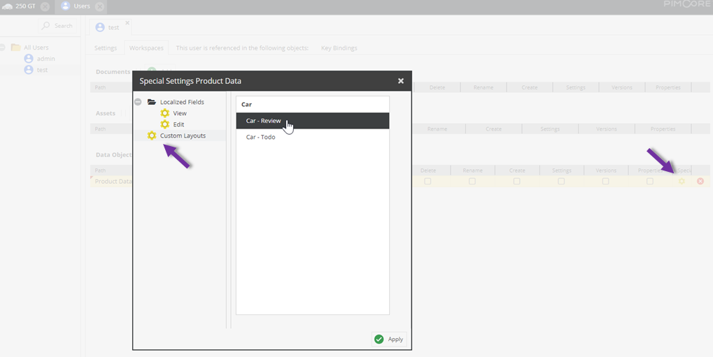 Пользовательские макеты