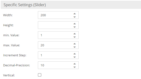 конфигурация Slider