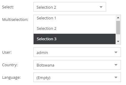 Поле Select