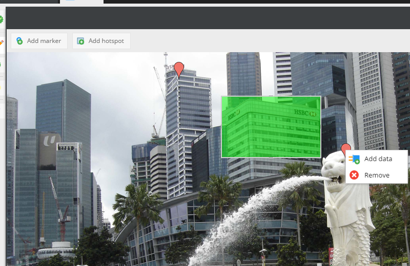 hotspot и маркеры на изображении