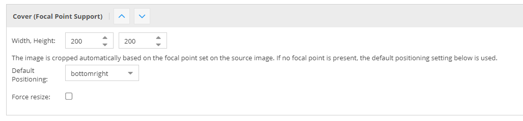 Преобразование миниатюр изображений с учетом фокусной точки