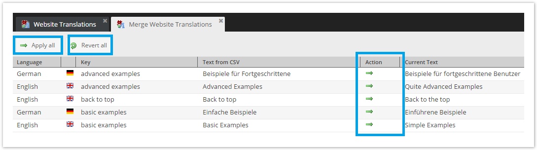 Импорт перевода