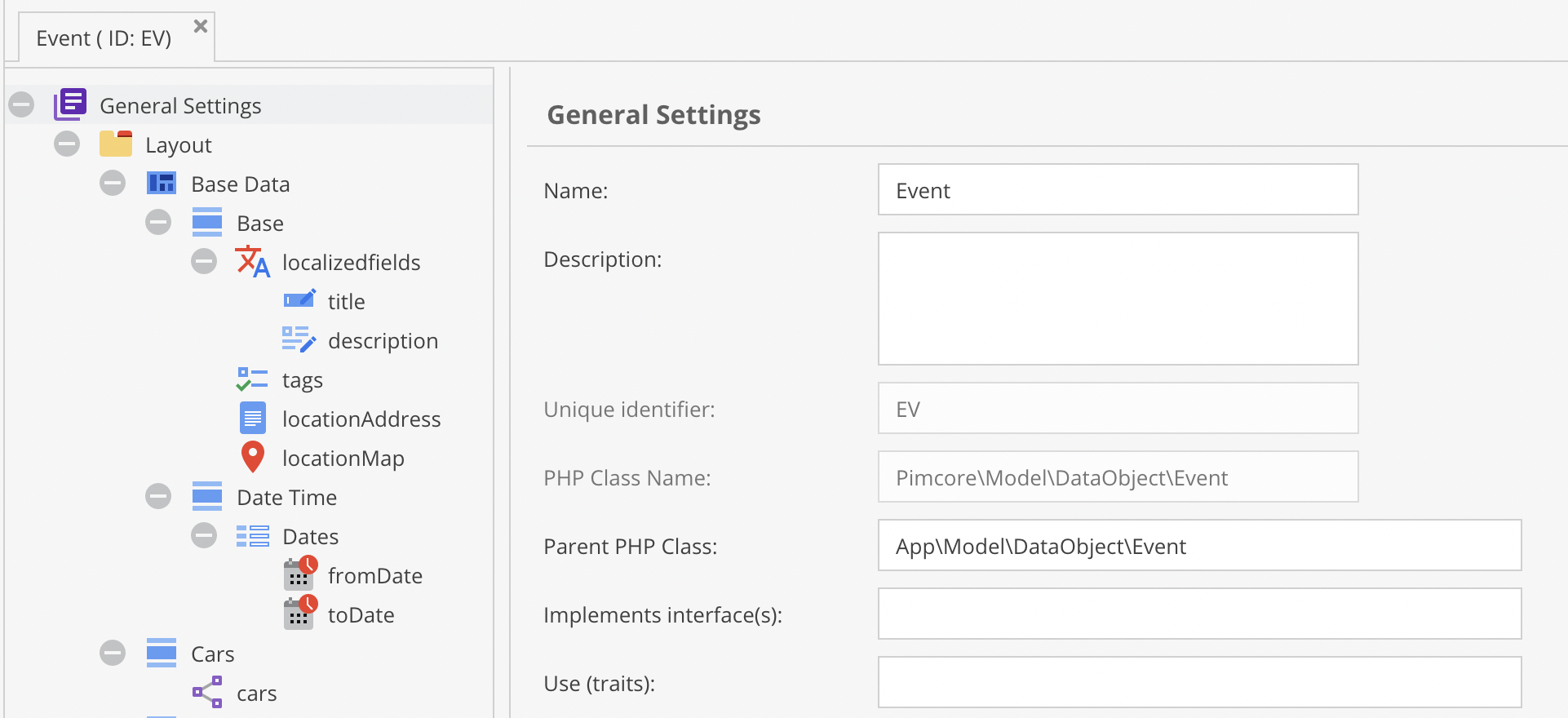 Конфигурация родительского класса