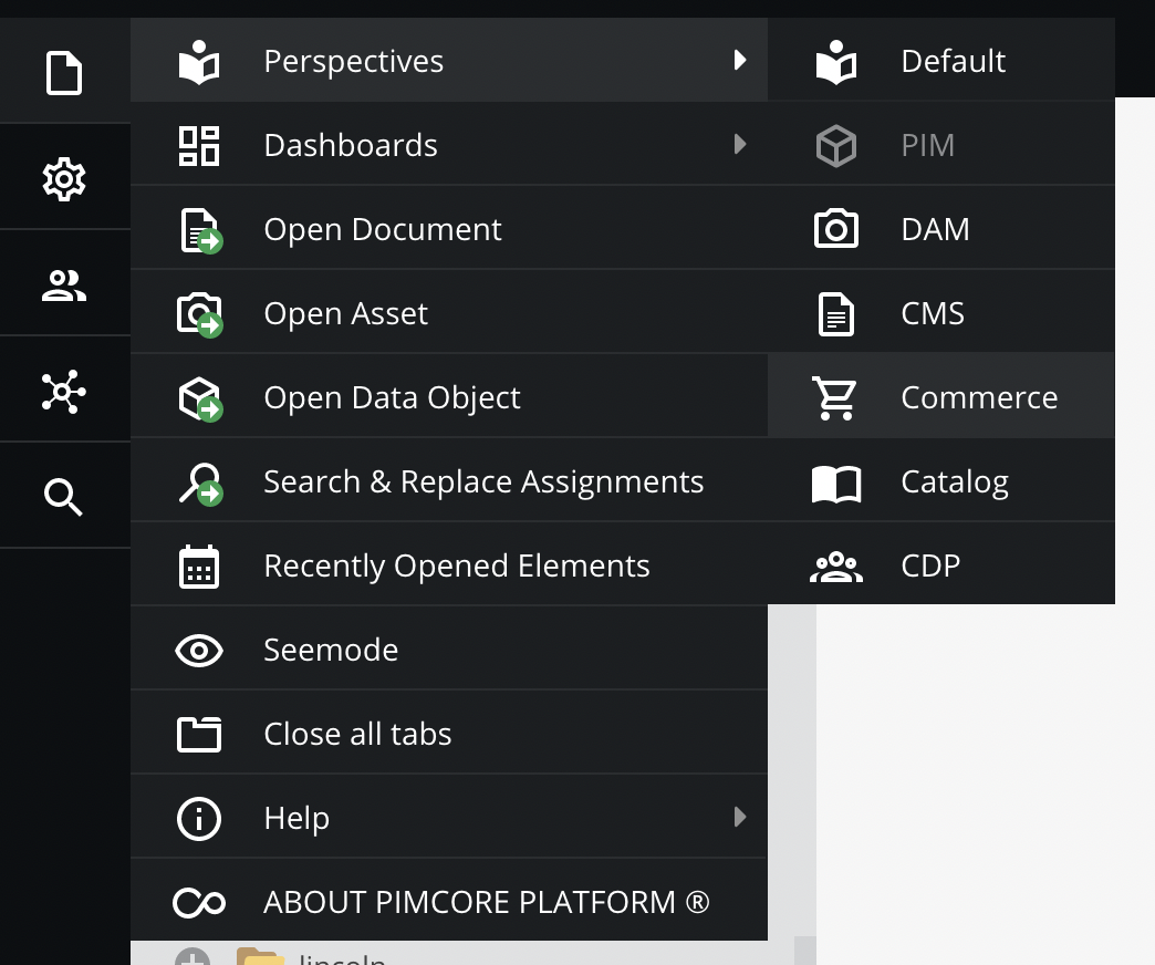 Перспективы - меню
