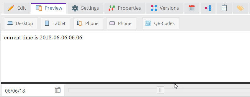 предварительный просмотр запланированного блока