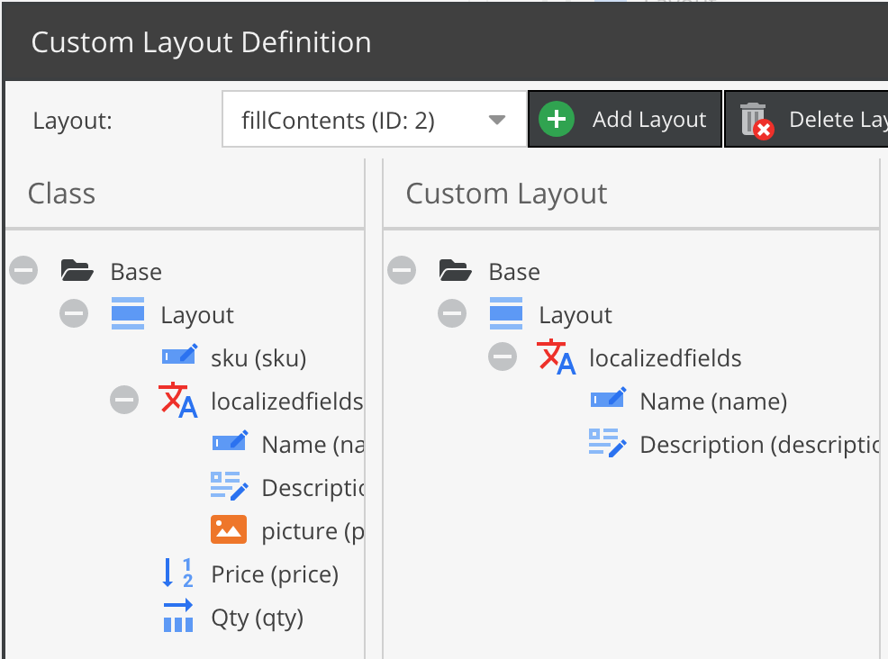 Пользовательский макет заполнения содержимого